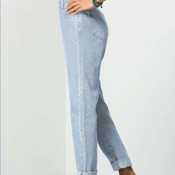 Snow Wash High-Rise Straight Jeans - Picture 5 of 6